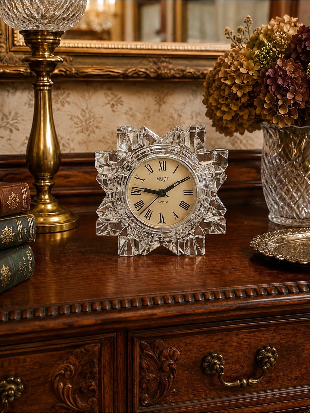 Mikasa Crystal Quartz Mantel / Desk Clock – Germany